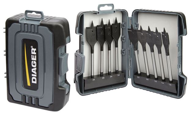 Image sur Coffret 9 Mèches bois plate